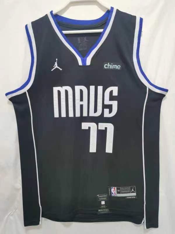 Men Dallas Mavericks 77 Doncic Black Game 22-23 NBA Jersey